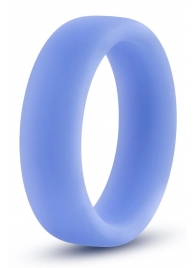 Голубое люминесцентное кольцо Silicone Glo Cock Ring - Blush Novelties - в Йошкар-Оле купить с доставкой