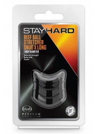 Черное эрекционное кольцо на мошонку Beef Ball Stretcher Snug X Long - Blush Novelties - в Йошкар-Оле купить с доставкой