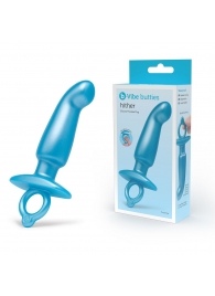 Голубая анальная пробка для массажа простаты Hither Silicone Prostate Plug - 14,3 см. - b-Vibe - в Йошкар-Оле купить с доставкой