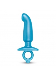 Голубая анальная пробка для массажа простаты Hither Silicone Prostate Plug - 14,3 см. - b-Vibe - в Йошкар-Оле купить с доставкой