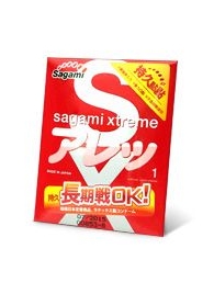 Утолщенный презерватив Sagami Xtreme FEEL LONG с точками - 1 шт. - Sagami - купить с доставкой в Йошкар-Оле