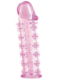 Розовая насадка на пенис с шипами - 12,5 см. - A-toys - в Йошкар-Оле купить с доставкой