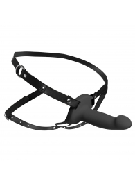 Черный полый страпон с вибрацией 2’’ Erection 28X Smooth Vibrating Silicone Penis Sheath - XR Brands - купить с доставкой в Йошкар-Оле