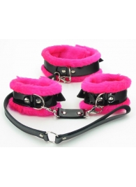 Набор с розовым мехом BDSM Light - БДСМ Арсенал - купить с доставкой в Йошкар-Оле