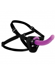 Лиловый поясной страпон Navigator Silicone G-Spot Dildo with Harness - 17,8 см. - XR Brands - купить с доставкой в Йошкар-Оле