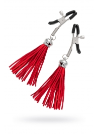 Зажимы на соски «Прищепки» с красными кисточками из замши - Pecado - купить с доставкой в Йошкар-Оле