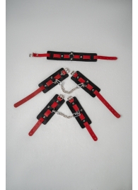 Черно-красный набор фиксаций: наручники, оковы и ошейник - Crazy Handmade - купить с доставкой в Йошкар-Оле