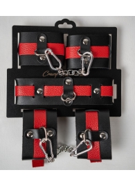 Черно-красный набор фиксаций: наручники, оковы и ошейник - Crazy Handmade - купить с доставкой в Йошкар-Оле