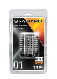 Прозрачная насадка с шипами STAY HARD COCK SLEEVE 01 CLEAR - Blush Novelties - в Йошкар-Оле купить с доставкой