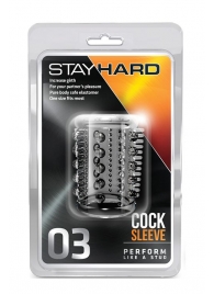 Прозрачная насадка с шипами и шишечками STAY HARD COCK SLEEVE 03 CLEAR - Blush Novelties - в Йошкар-Оле купить с доставкой