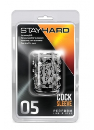 Прозрачная насадка с капельками STAY HARD COCK SLEEVE 05 CLEAR - Blush Novelties - в Йошкар-Оле купить с доставкой