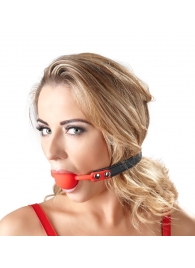 Силиконовый кляп-шар на чёрных ремешках Red Gag silicone - Orion - купить с доставкой в Йошкар-Оле