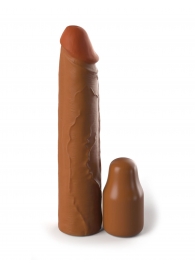 Коричневая насадка на член 2  Silicone X-tension - 20,3 см. - Pipedream - в Йошкар-Оле купить с доставкой