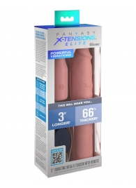 Телесная вибронасадка на член 3  Vibrating Mega X-tension with Remote - 22,9 см. - Pipedream - в Йошкар-Оле купить с доставкой