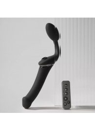 Черный безремневой вибрострапон Strap-On-Me Multi Orgasm Size XL - Strap-on-me - купить с доставкой в Йошкар-Оле