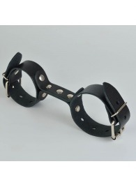 Черные кожаные наручники-фиксатор - Sitabella - купить с доставкой в Йошкар-Оле