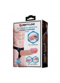 Телесный полый мужской страпон Stark - 17,5 см. - Baile - купить с доставкой в Йошкар-Оле