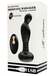 Черный массажер простаты с вибрацей и возвратно-поступательными движениями - Boys of Toys - в Йошкар-Оле купить с доставкой