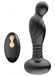 Черный массажер простаты с вибрацей и возвратно-поступательными движениями - Boys of Toys - в Йошкар-Оле купить с доставкой