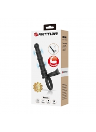 Черная насадка на член для двойного проникновения Tatum с вибрацией - Baile - купить с доставкой в Йошкар-Оле