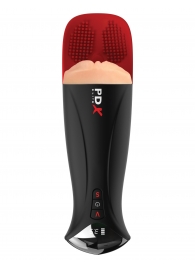 Телесный мастурбатор-вагина в черной колбе с вибрацией Fuck-O-Matic Pro XL - Pipedream - в Йошкар-Оле купить с доставкой