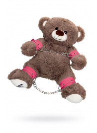 Бондажный набор: бурый мишка с розовыми оковами и наручниками - Pecado - купить с доставкой в Йошкар-Оле