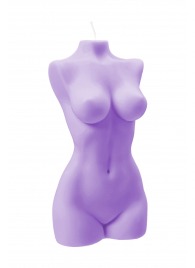 Фиолетовая интерьерная свеча в форме женского торса - 850 гр. - Pecado - купить с доставкой в Йошкар-Оле