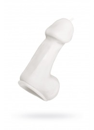 Белая свеча в форме пениса - 47 гр. - Pecado - купить с доставкой в Йошкар-Оле