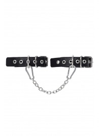Черные оковы из одного ремешка с люверсами - Pecado - купить с доставкой в Йошкар-Оле