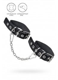 Черные оковы из одного ремешка с люверсами - Pecado - купить с доставкой в Йошкар-Оле