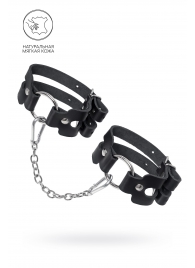 Черные кожаные оковы из двух ремешков - Pecado - купить с доставкой в Йошкар-Оле