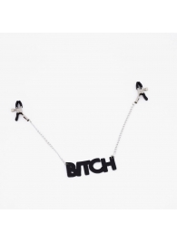 Зажимы на соски с кожаной подвеской Bitch - Crazy Handmade - купить с доставкой в Йошкар-Оле