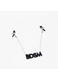 Зажимы на соски с кожаной подвеской BDSM - Crazy Handmade - купить с доставкой в Йошкар-Оле