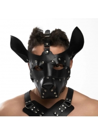 Черная кожаная маска «Собака» - Crazy Handmade - купить с доставкой в Йошкар-Оле
