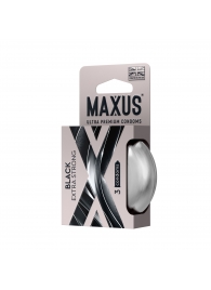 Черные утолщенные презервативы MAXUS Extra Strong с железным кейсом - 3 шт. - Maxus - купить с доставкой в Йошкар-Оле