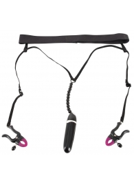Женские вибростринги с зажимами для половых губ Spreader String with Vibrator - Orion - купить с доставкой в Йошкар-Оле