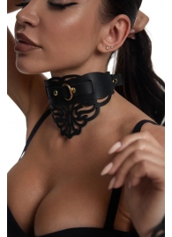 Фигурный чокер с узорами и золотистой фурнитурой - Crazy Handmade - купить с доставкой в Йошкар-Оле