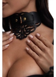 Фигурный чокер с узорами и золотистой фурнитурой - Crazy Handmade - купить с доставкой в Йошкар-Оле