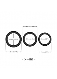 Набор из 3 черных эрекционных колец Stay Hard - Boys of Toys - в Йошкар-Оле купить с доставкой
