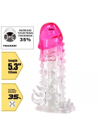 Прозрачно-розовая насадка на пенис Wilford - 13,5 см. - Baile - в Йошкар-Оле купить с доставкой