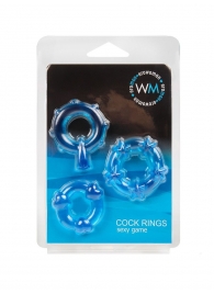 Набор из 3 синих эрекционных колец с различным рельефом - Erowoman-Eroman - в Йошкар-Оле купить с доставкой