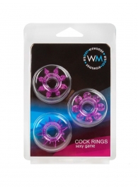 Набор из 3 лиловых эрекционных колец различной формы - Erowoman-Eroman - в Йошкар-Оле купить с доставкой