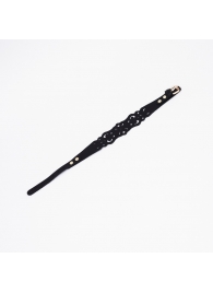 Черный ажурный чокер с золотистой фурнитурой - Crazy Handmade - купить с доставкой в Йошкар-Оле