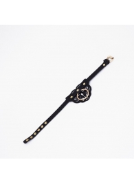 Черный чокер с клепками и золотистой фурнитурой - Crazy Handmade - купить с доставкой в Йошкар-Оле