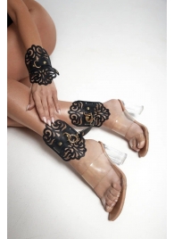 Черный фигурные оковы с золотистой фурнитурой - Crazy Handmade - купить с доставкой в Йошкар-Оле