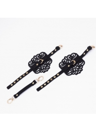 Черный фигурные оковы с золотистой фурнитурой - Crazy Handmade - купить с доставкой в Йошкар-Оле