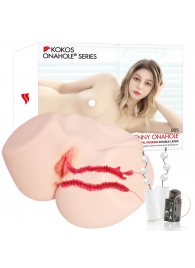 Мастурбатор-полуторс с двойным слоем материала и вибрацией Jenny Onahole Real Vagina - KOKOS - в Йошкар-Оле купить с доставкой