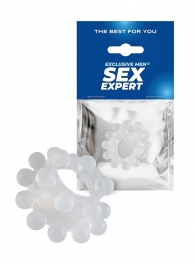 Эластичное эрекционное кольцо с двумя рядами шариков - Sex Expert - в Йошкар-Оле купить с доставкой