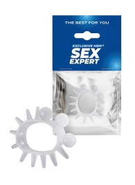 Эластичное эрекционное кольцо с шариками и лучами - Sex Expert - в Йошкар-Оле купить с доставкой