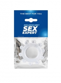 Прозрачное эрекционное кольцо со стимулирующими шариками - Sex Expert - в Йошкар-Оле купить с доставкой